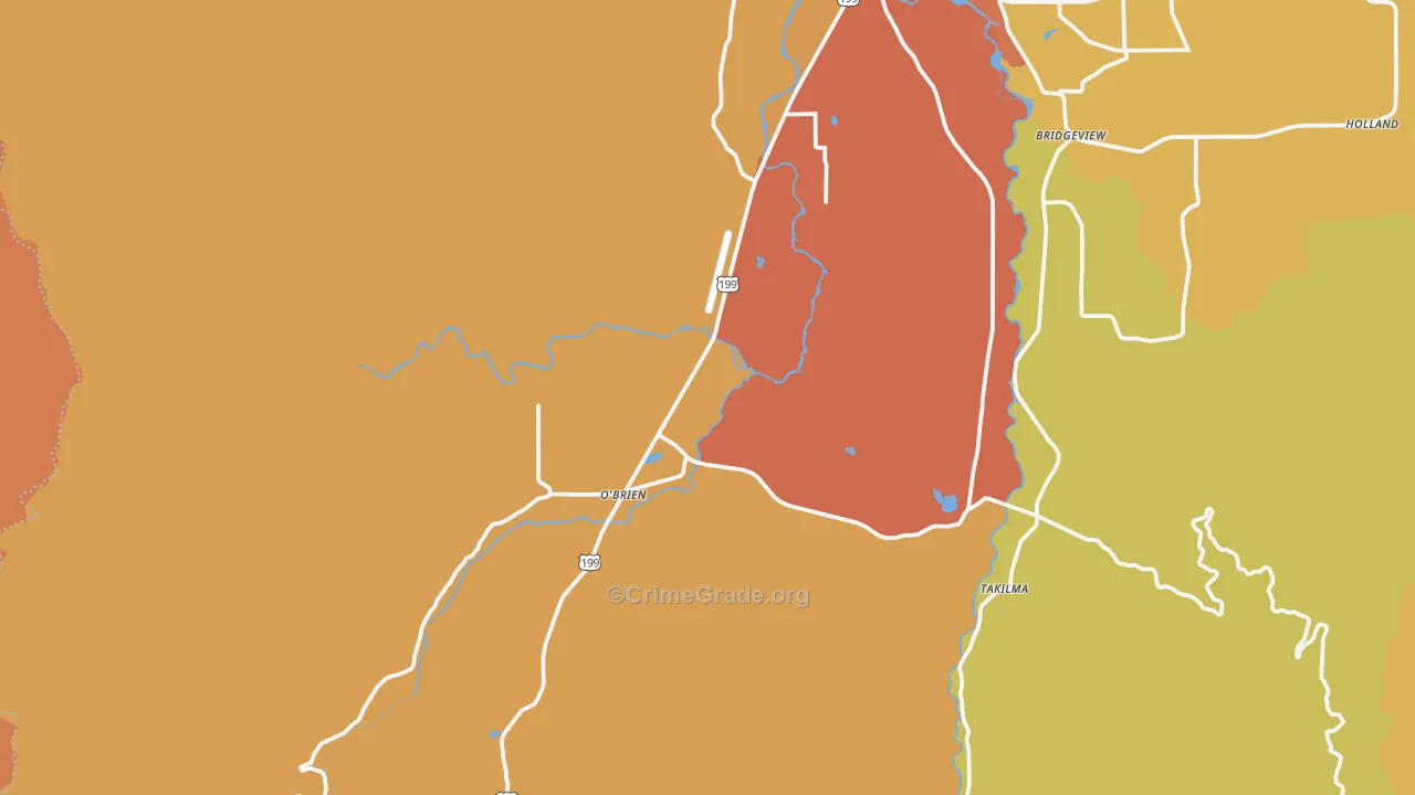 O'Brien, OR Map of Drug-Related Crime Rates
