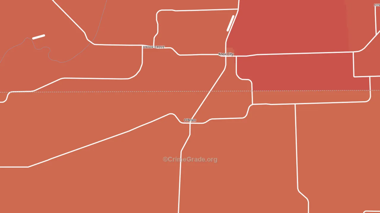O'Brien, TX Map of Drug-Related Crime Rates