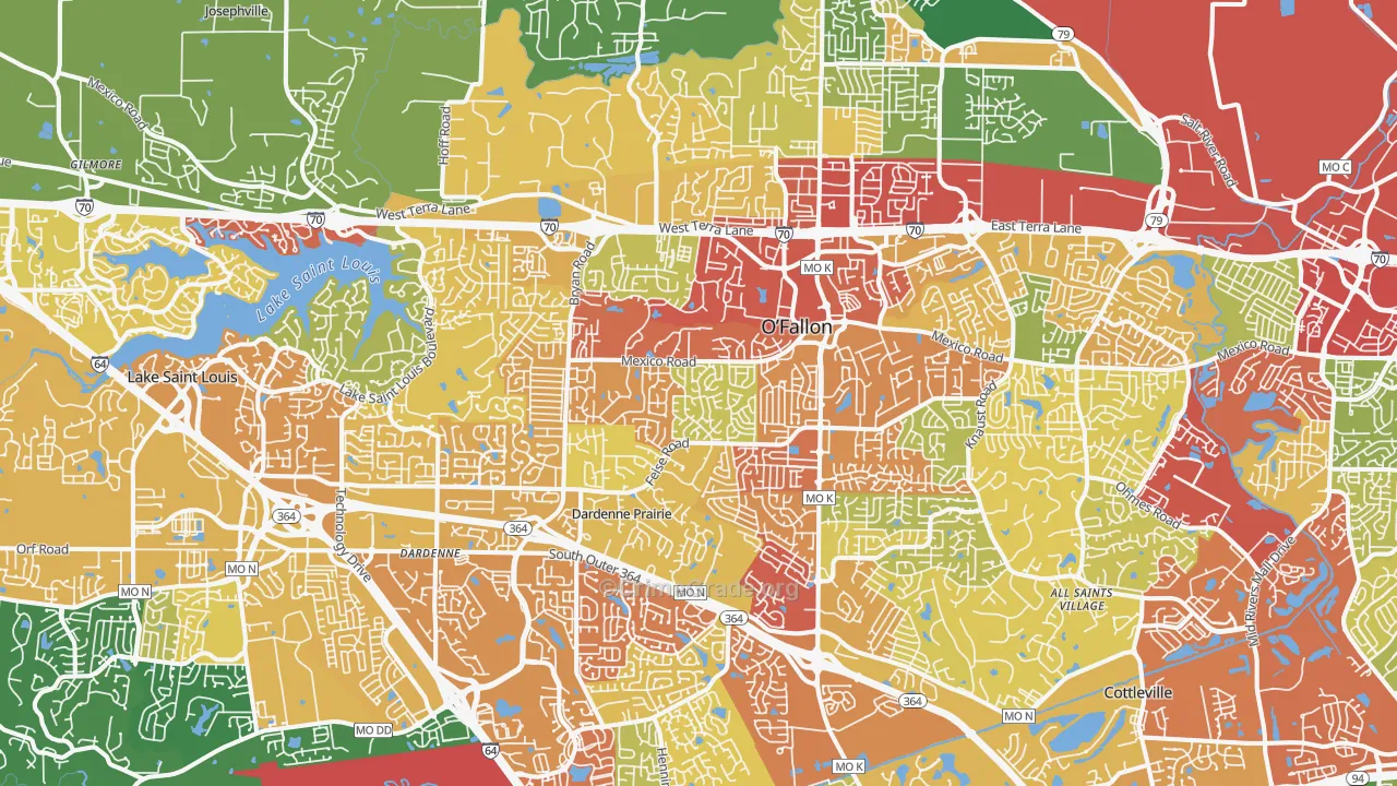 O'fallon, MO Map of Drug-Related Crime Rates