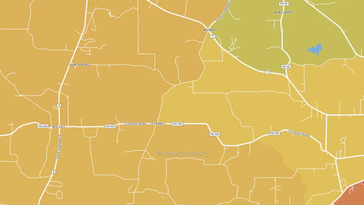 O'Farrell, TX Map of Drug-Related Crime Rates