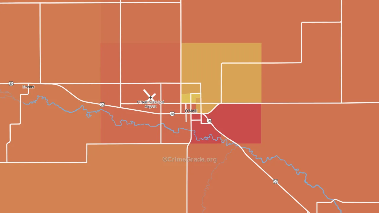 O'Neill, NE Map of Drug-Related Crime Rates