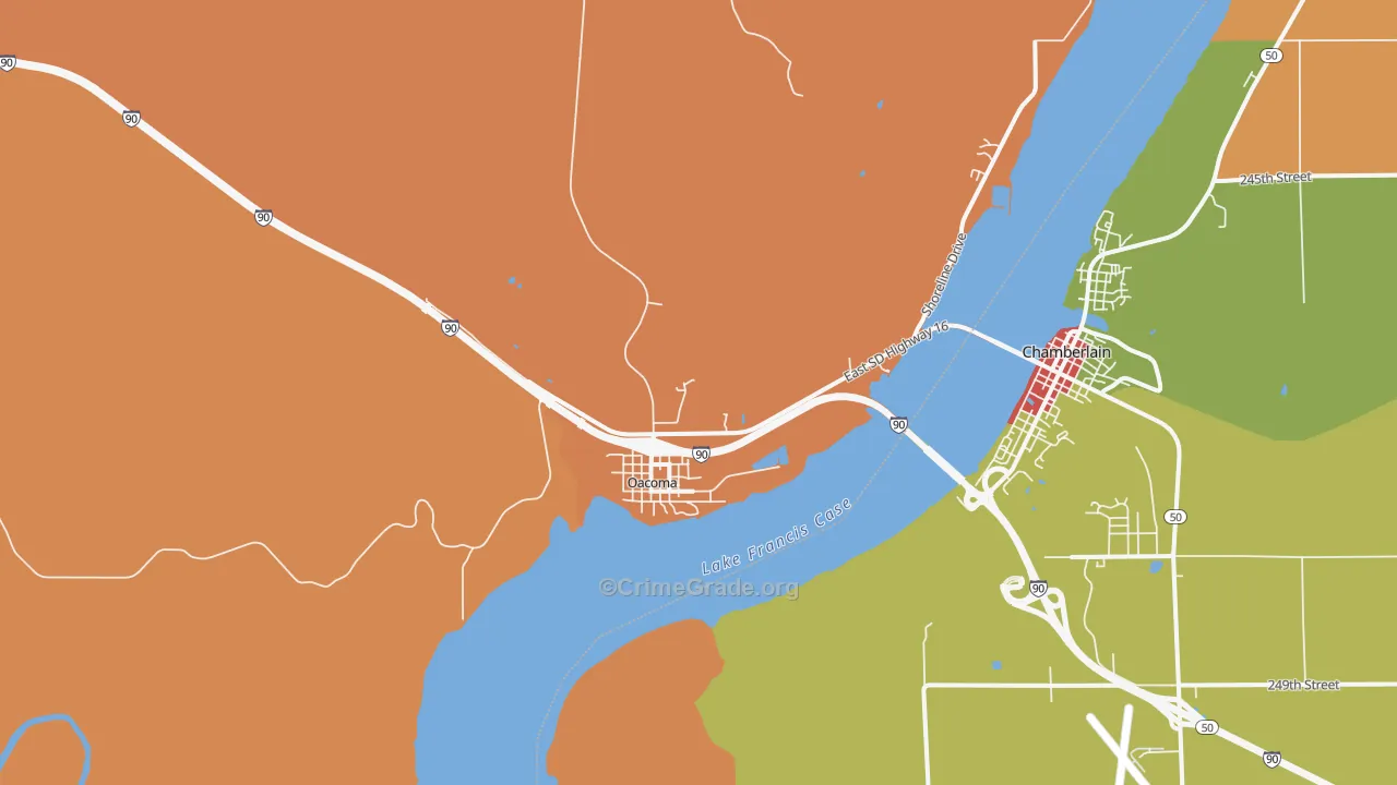 Oacoma, SD Map of Drug-Related Crime Rates