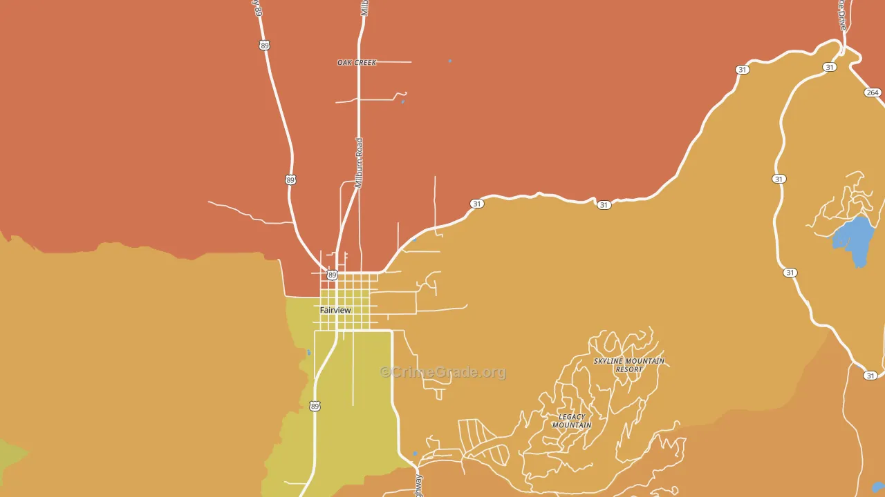 Oak Creek, UT Map of Drug-Related Crime Rates