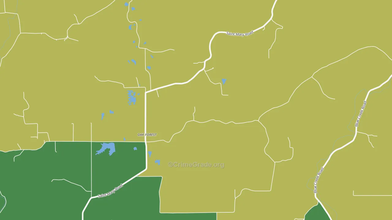 Oak Forest, IN Map of Drug-Related Crime Rates