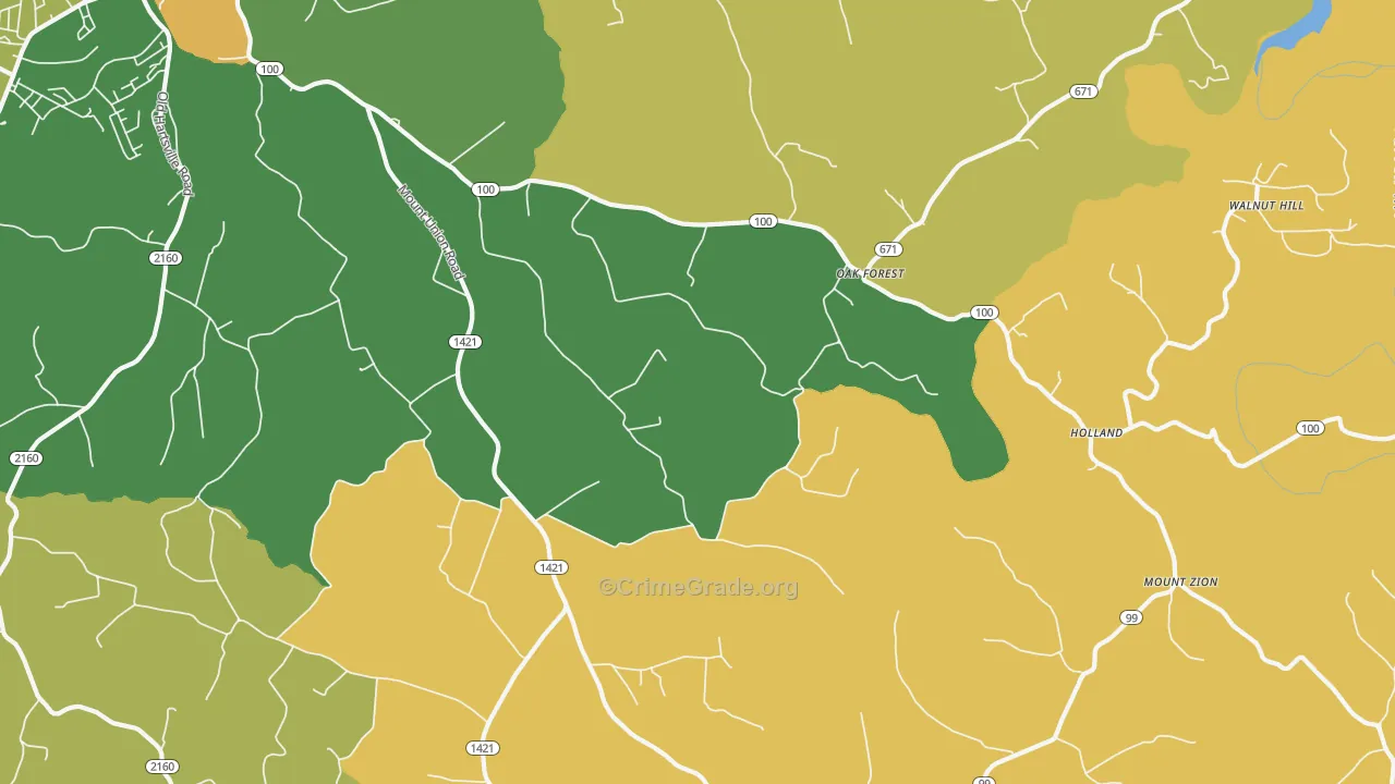 Oak Forest, KY Map of Drug-Related Crime Rates
