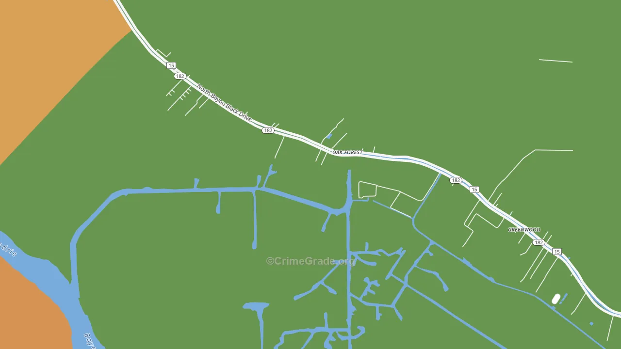 Oak Forest, LA Map of Drug-Related Crime Rates