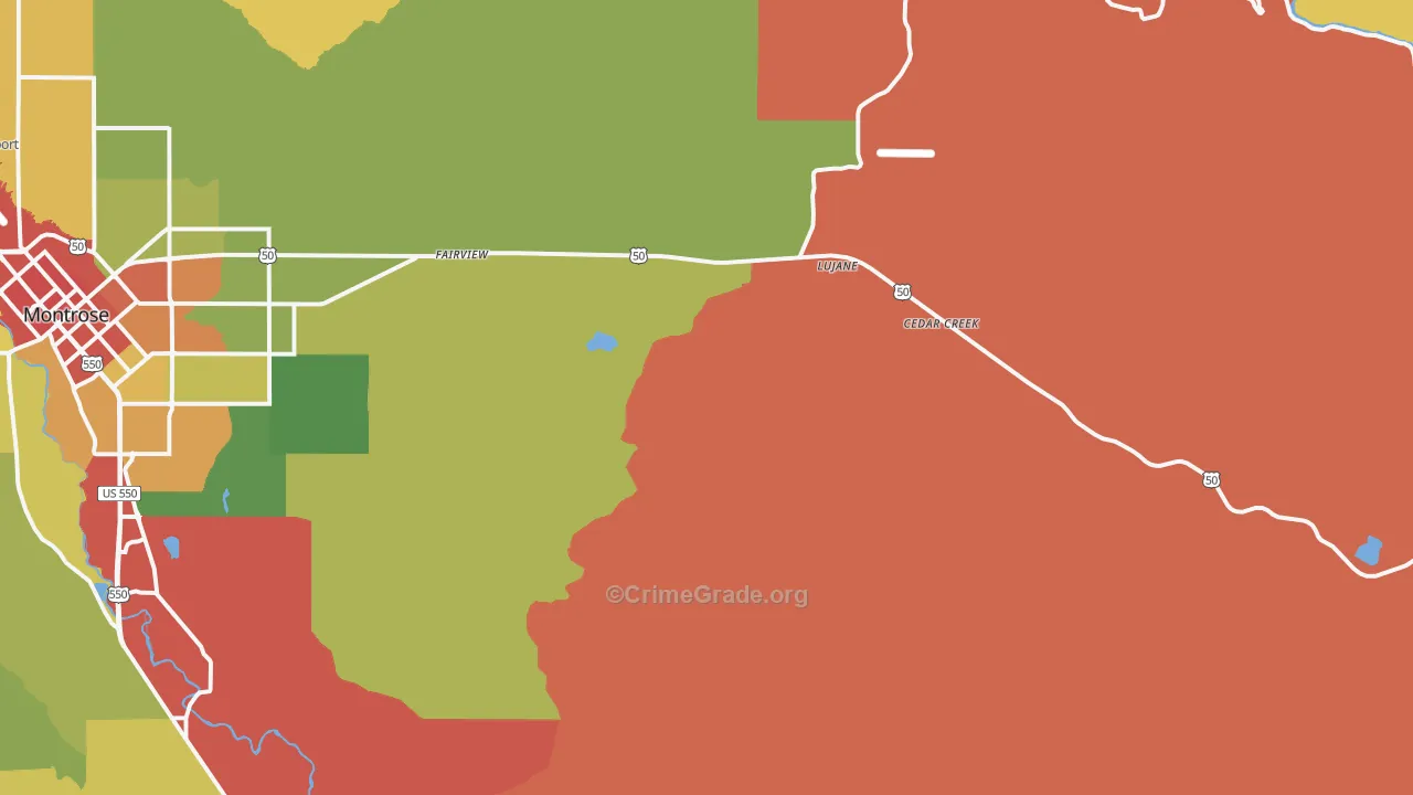 Oak Grove, CO Map of Drug-Related Crime Rates