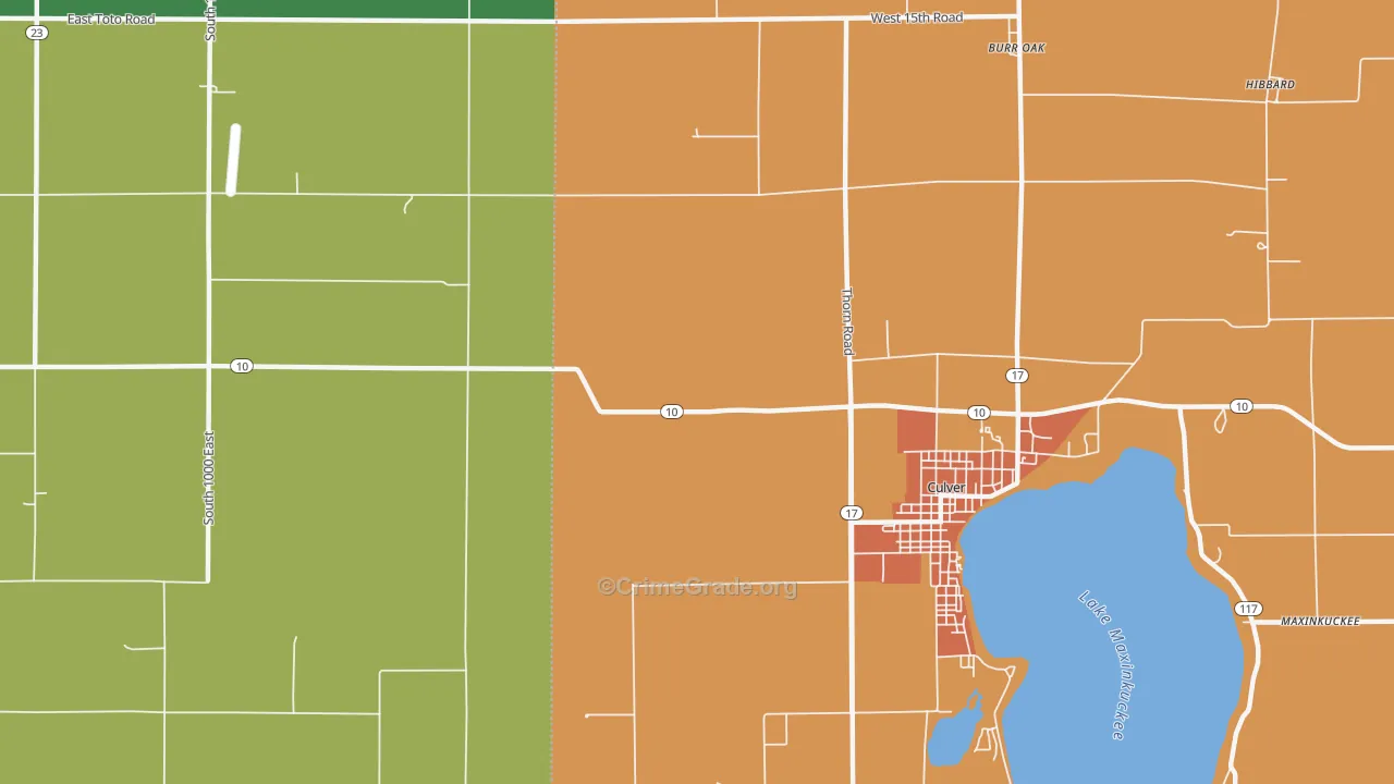 Oak Grove, IN Map of Drug-Related Crime Rates