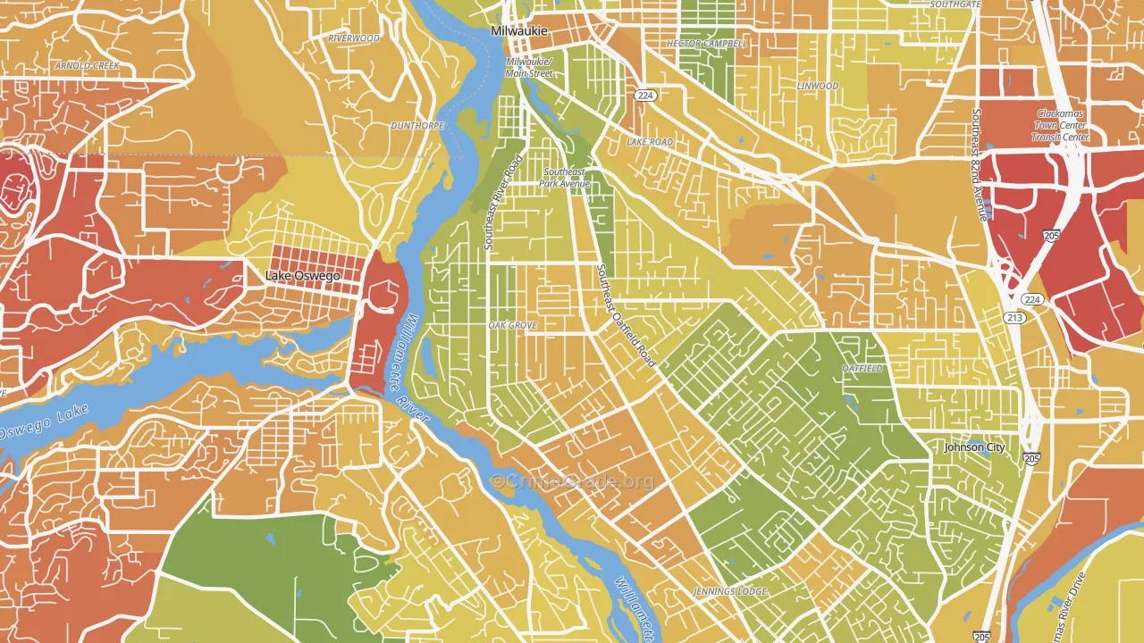 Oak Grove, OR Map of Drug-Related Crime Rates