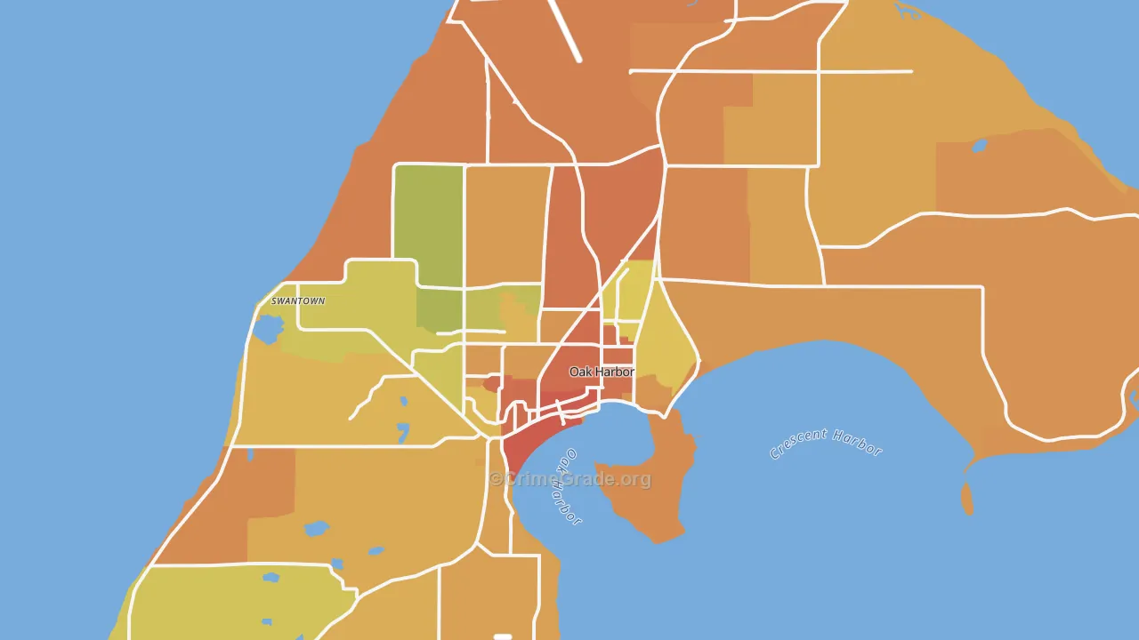 Oak Harbor, WA Map of Drug-Related Crime Rates