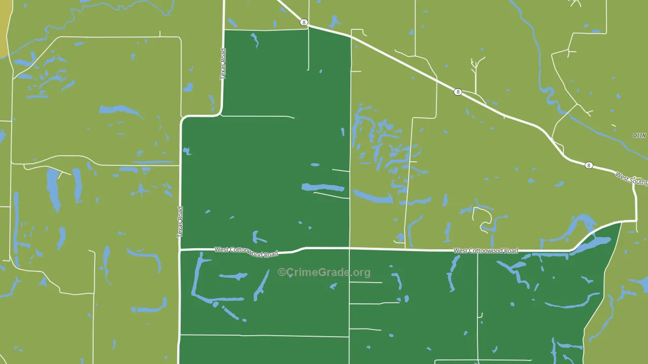 Oak Hill, IL Map of Drug-Related Crime Rates