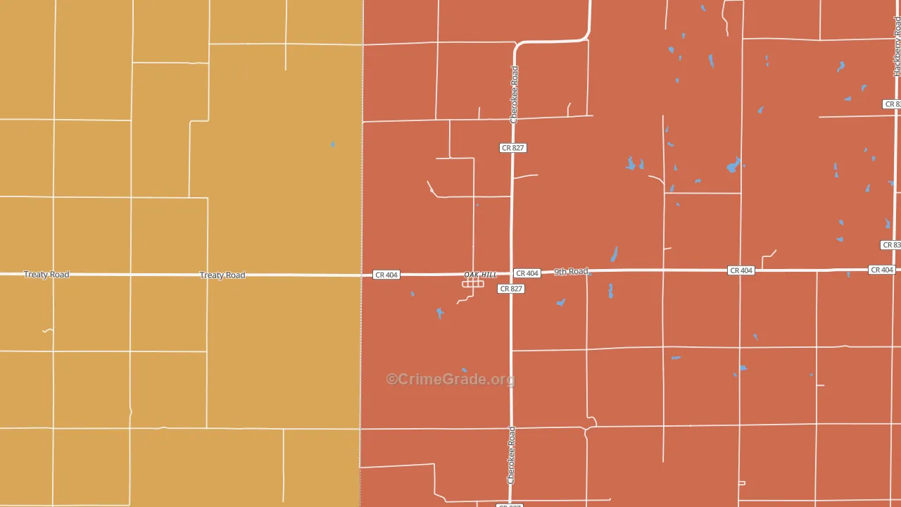 Oak Hill, KS Map of Drug-Related Crime Rates