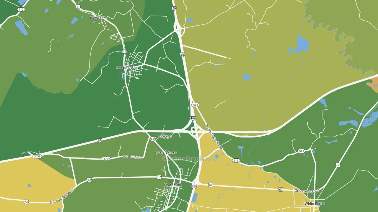 Oak Hill, KY Map of Drug-Related Crime Rates