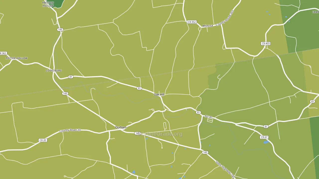 Oak Hill, NY Map of Drug-Related Crime Rates