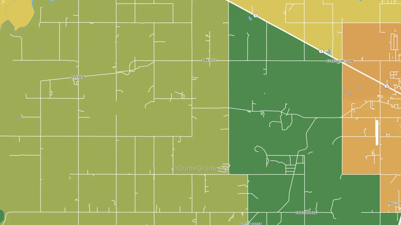 Oak Hill, OK Map of Drug-Related Crime Rates