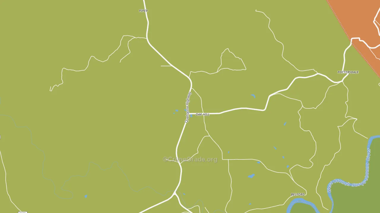 Oak Hill, PA Map of Drug-Related Crime Rates
