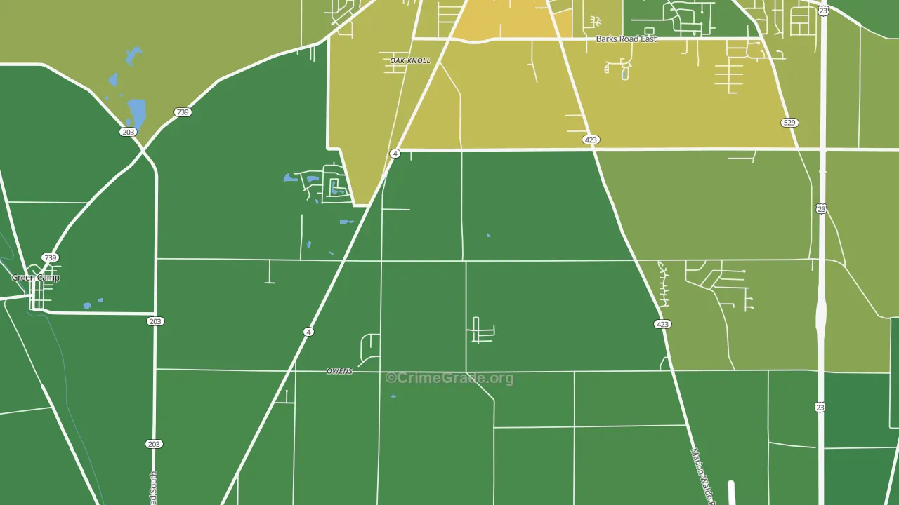 Oak Knoll, OH Map of Drug-Related Crime Rates