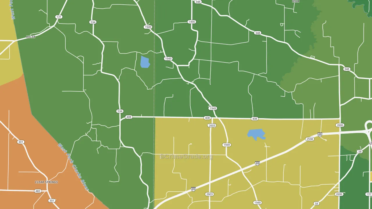Oak Level, KY Map of Drug-Related Crime Rates