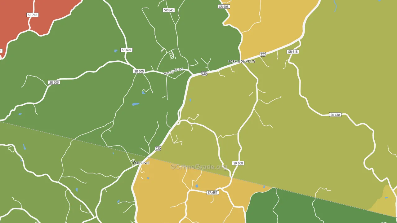Oak Level, VA Map of Drug-Related Crime Rates