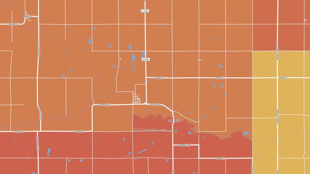 Oak, NE Map of Drug-Related Crime Rates