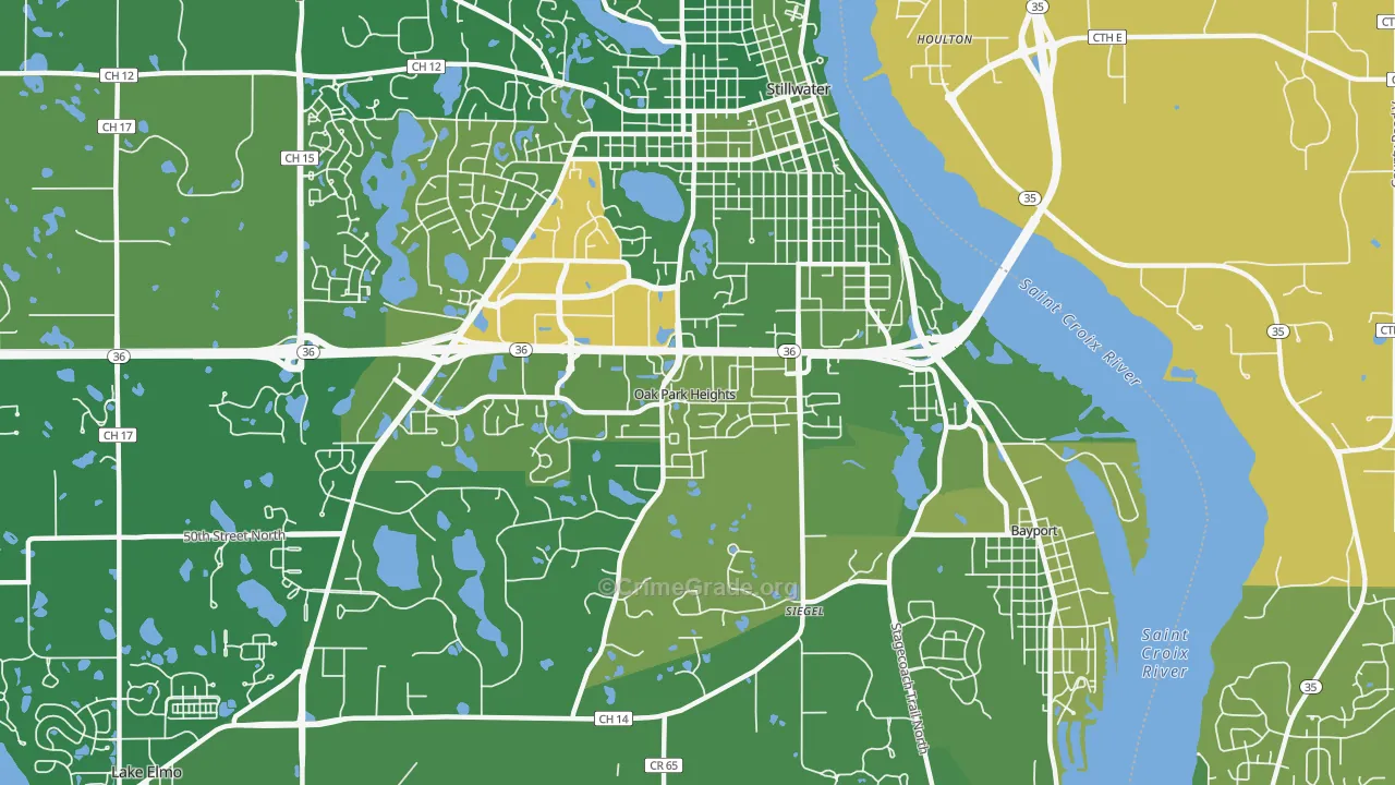 Oak Park Heights, MN Map of Drug-Related Crime Rates