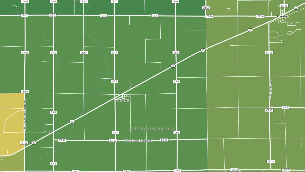 Oak Park, MN Map of Drug-Related Crime Rates