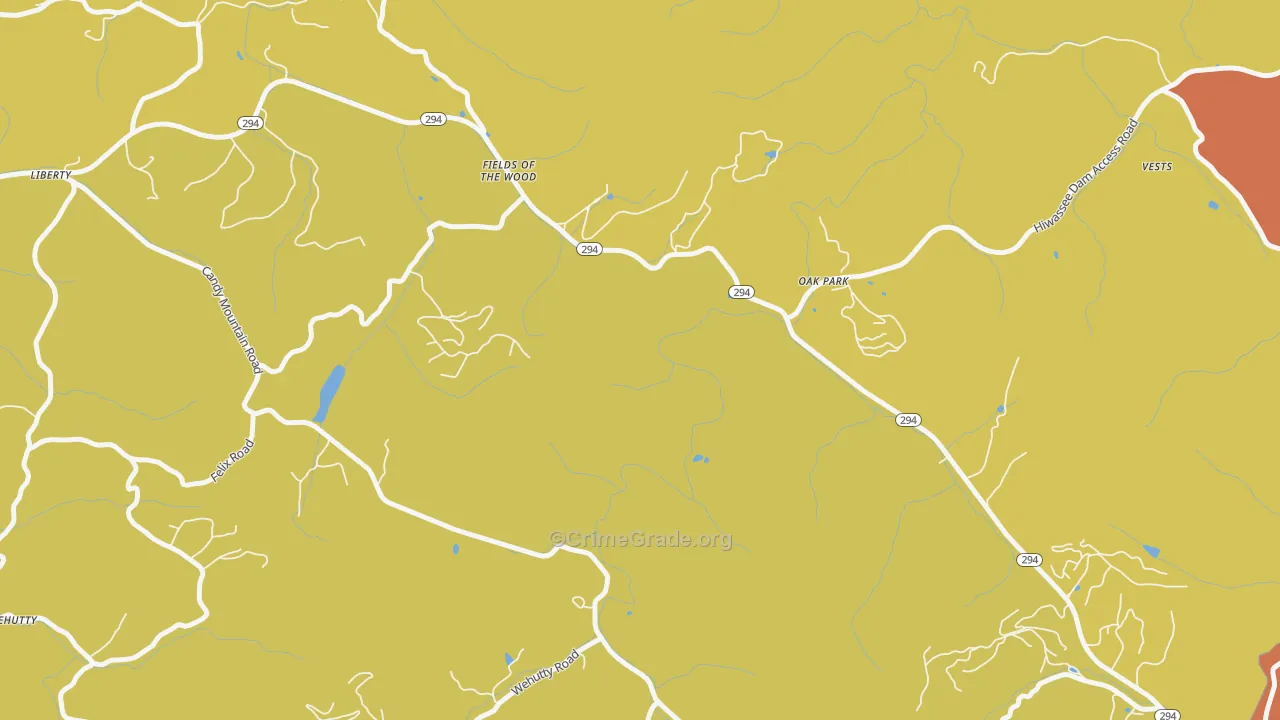 Oak Park, NC Map of Drug-Related Crime Rates