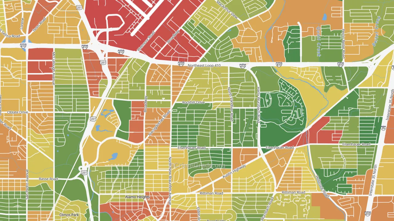 Oak Park-Northwood, San Antonio, TX Map of Drug-Related Crime Rates