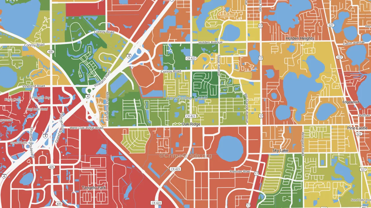 Oak Ridge, FL Map of Drug-Related Crime Rates