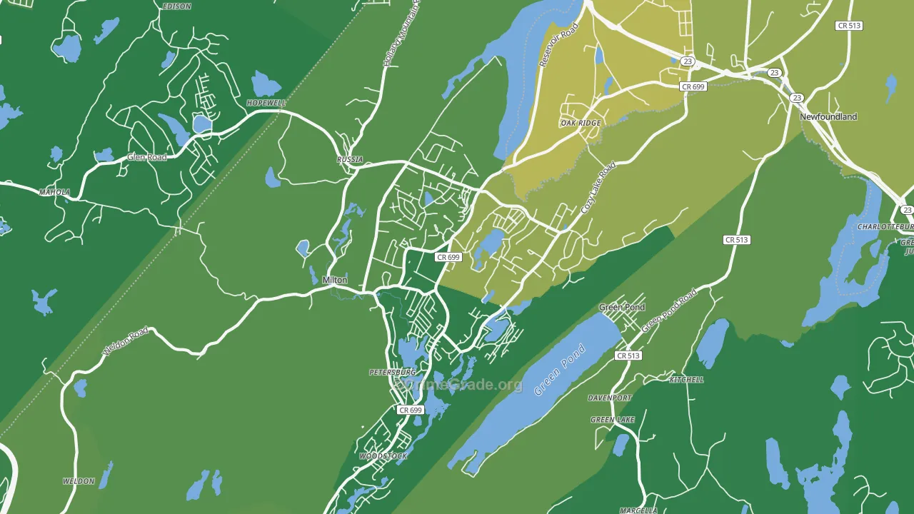 Oak Ridge, NJ Map of Drug-Related Crime Rates