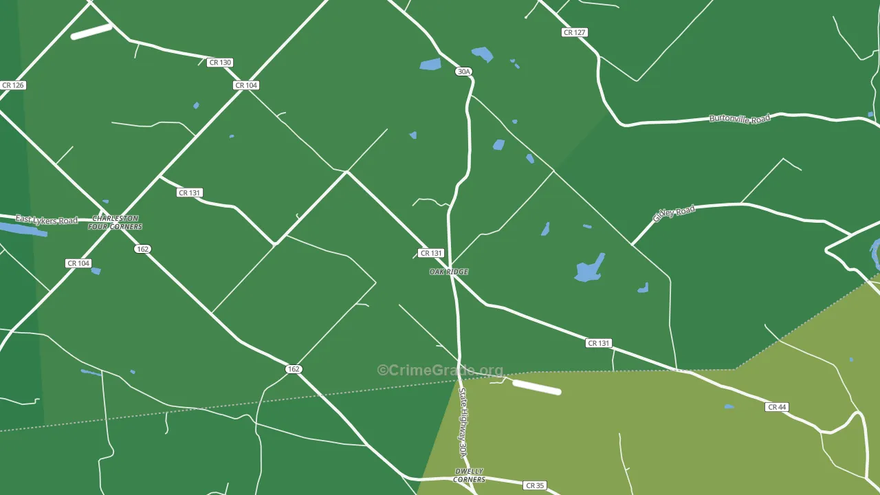 Oak Ridge, NY Map of Drug-Related Crime Rates