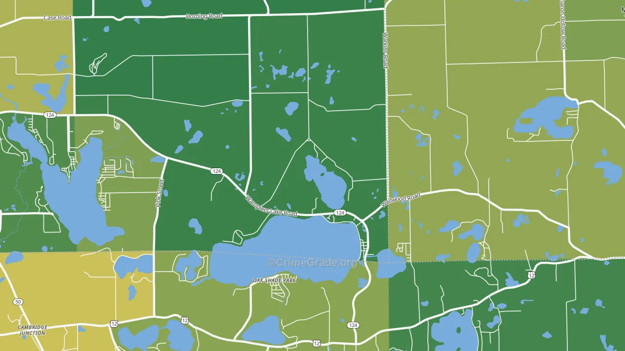 Oak Shade Park, MI Map of Drug-Related Crime Rates