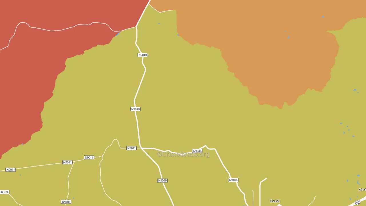 Oak Springs, AZ Map of Drug-Related Crime Rates