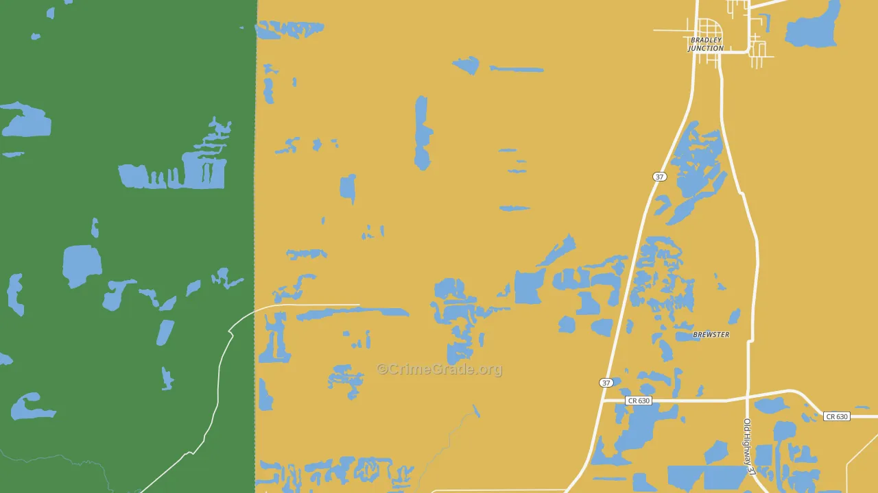 Oak Terrace, FL Map of Drug-Related Crime Rates