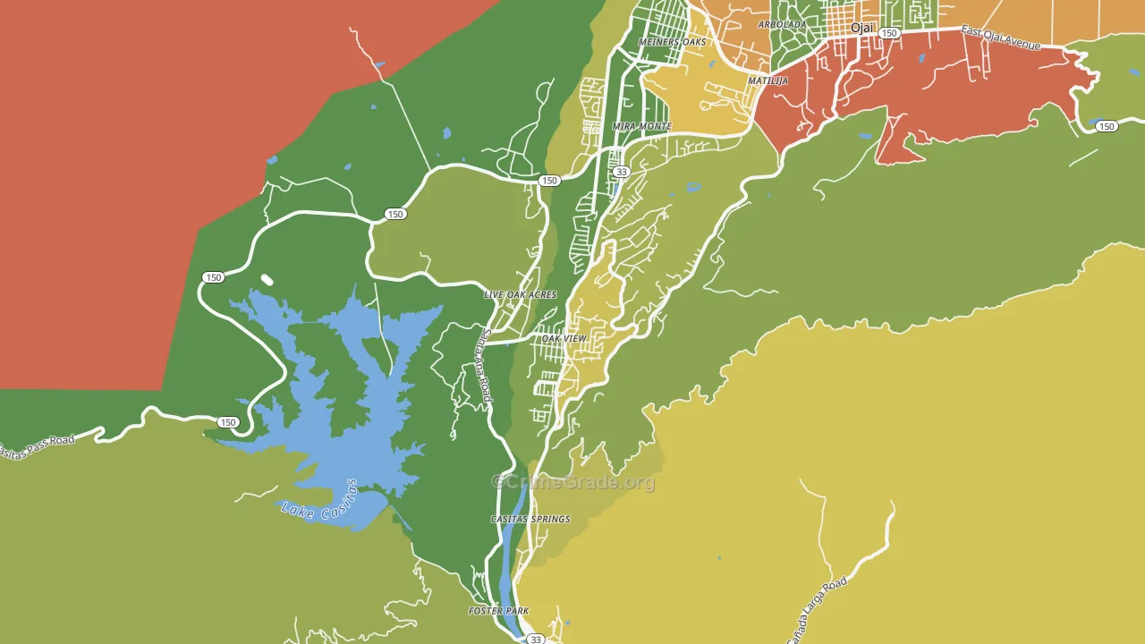 Oak View, CA Map of Drug-Related Crime Rates