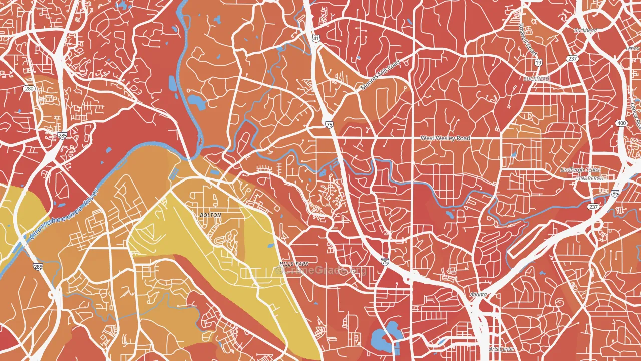 Oakdale, Atlanta, GA Map of Drug-Related Crime Rates