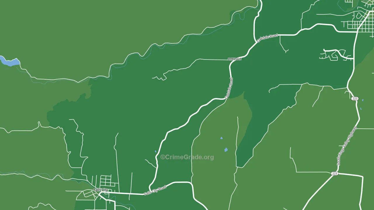Oakdale, OR Map of Drug-Related Crime Rates