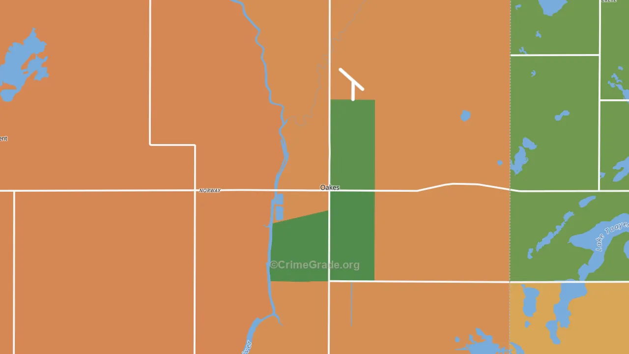 Oakes, ND Map of Drug-Related Crime Rates