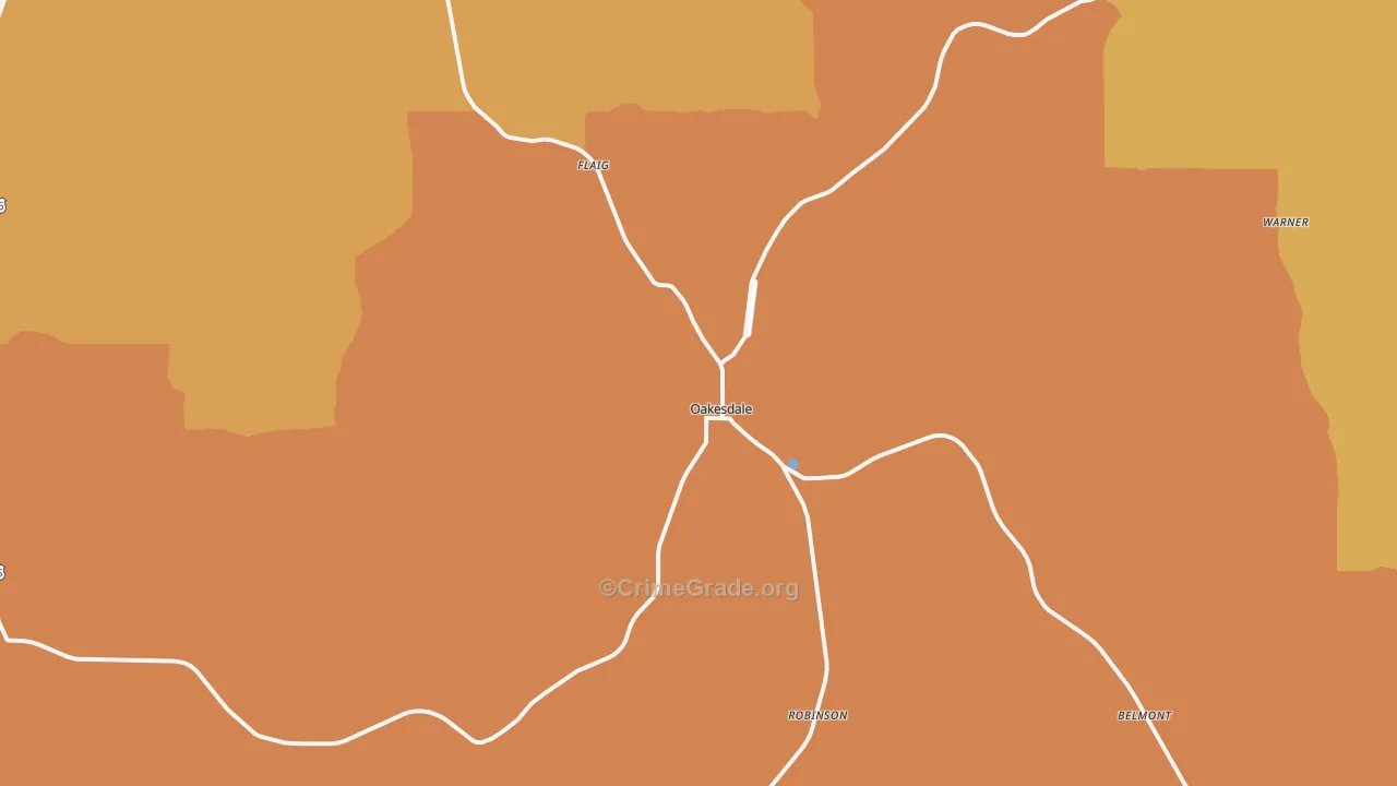 Oakesdale, WA Map of Drug-Related Crime Rates
