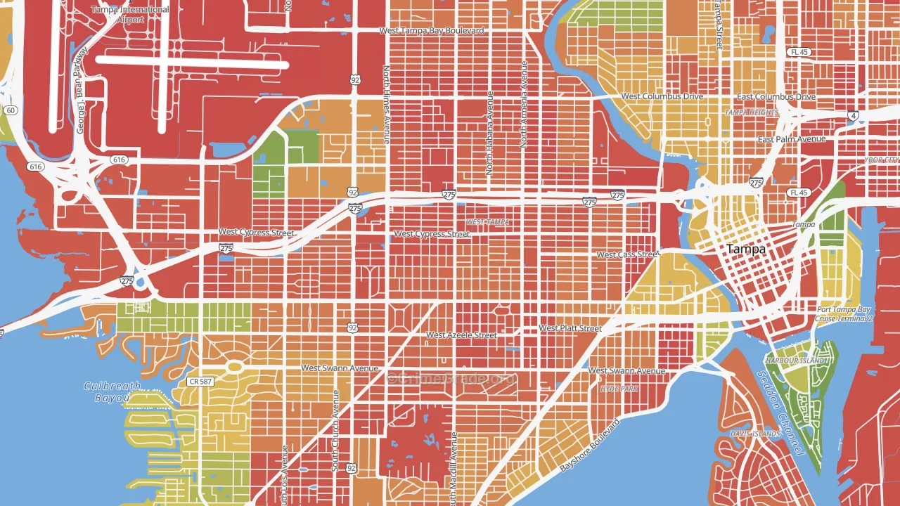 Oakford Park, Tampa, FL Map of Drug-Related Crime Rates