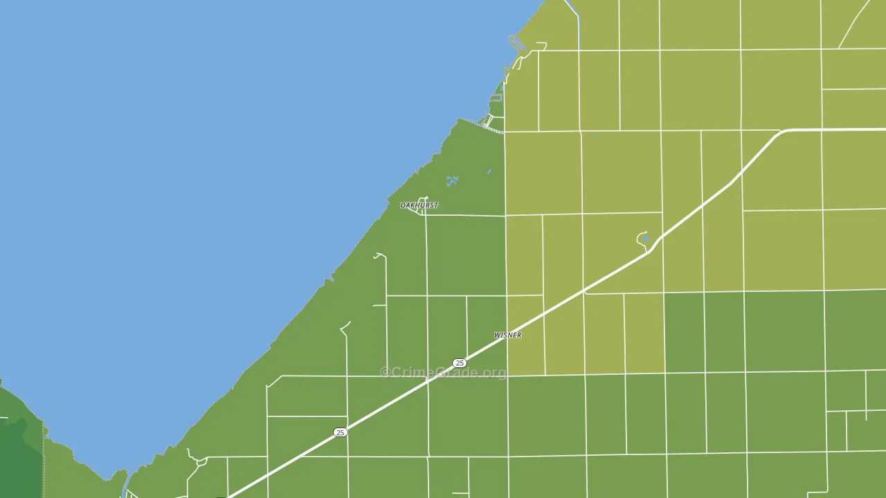 Oakhurst, MI Map of Drug-Related Crime Rates