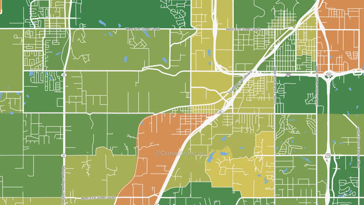 Oakhurst, OK Map of Drug-Related Crime Rates