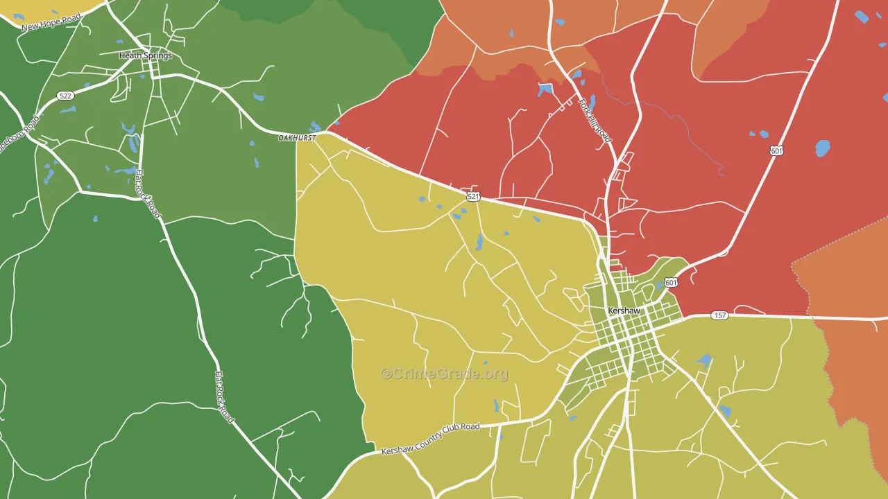 Oakhurst, SC Map of Drug-Related Crime Rates