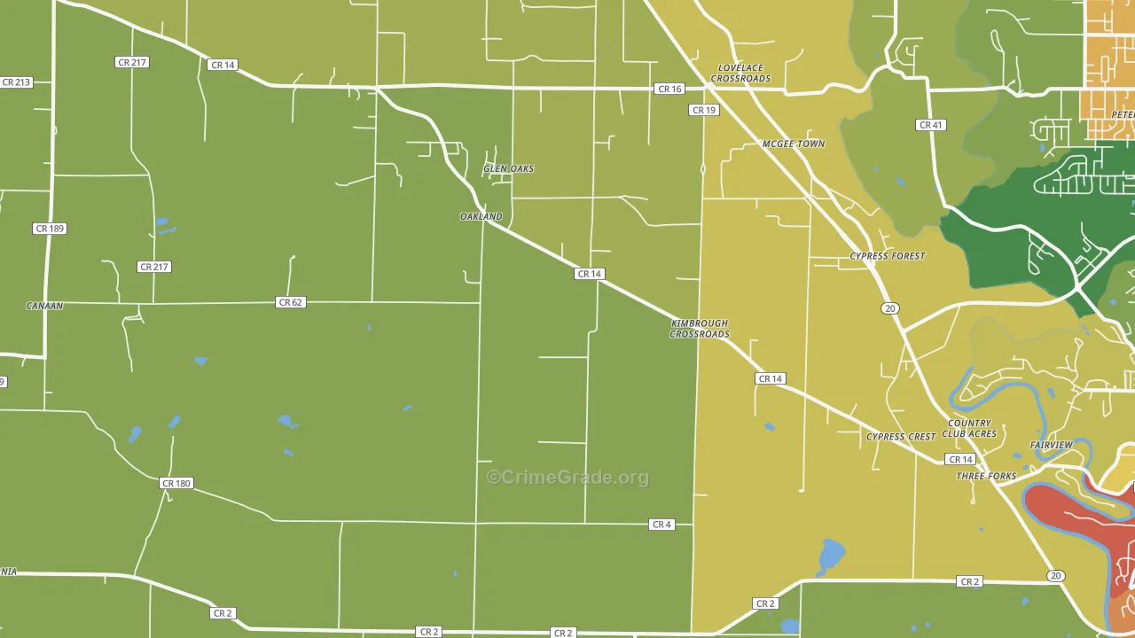 Oakland, AL Map of Drug-Related Crime Rates