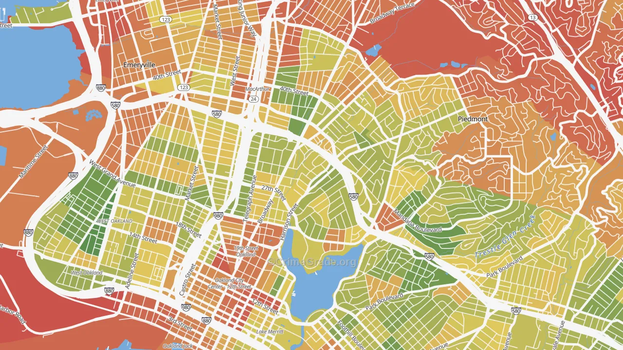 Oakland Ave-Harrison Street, Oakland, CA Map of Drug-Related Crime Rates