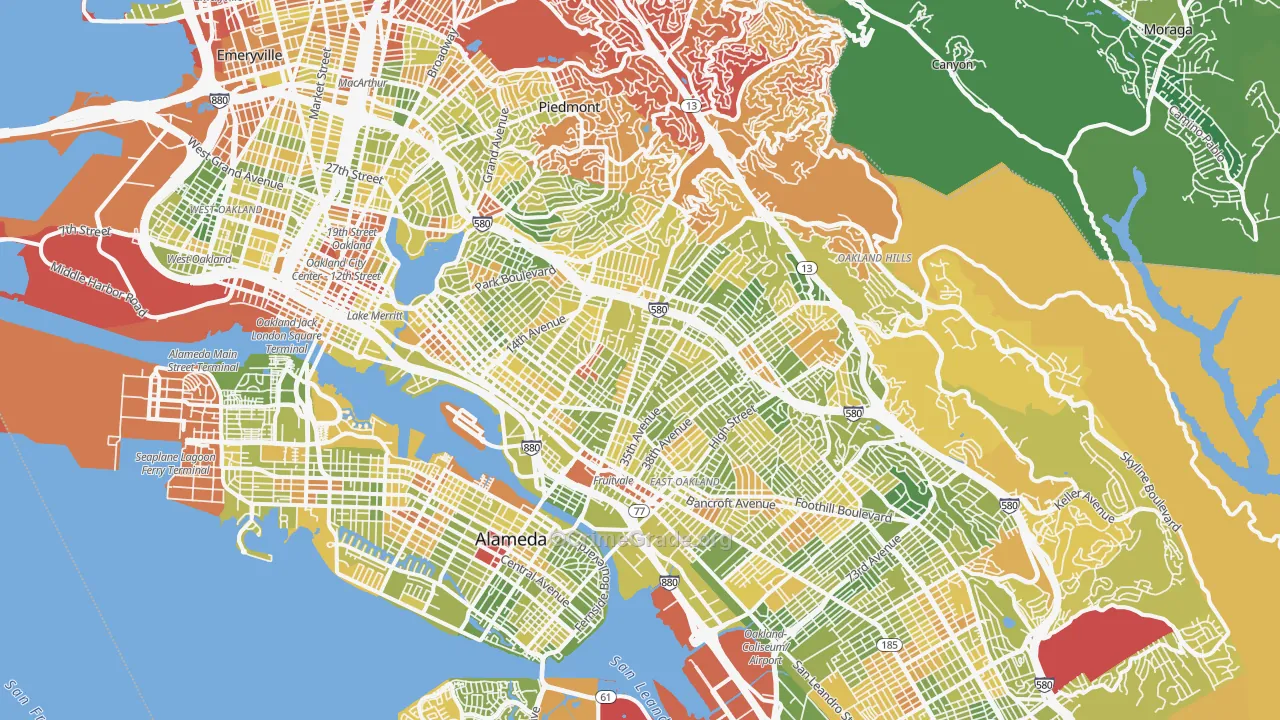 Oakland, CA Map of Drug-Related Crime Rates