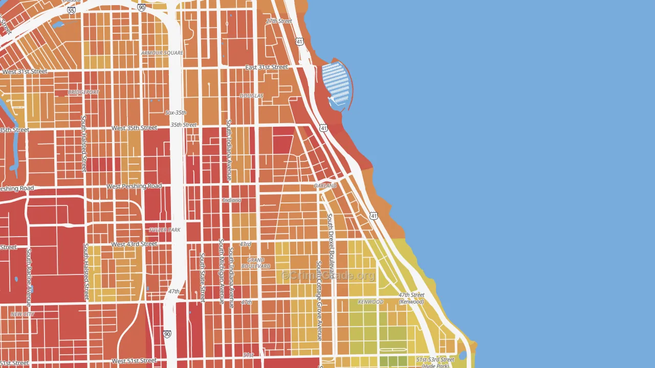 Oakland, Chicago, IL Map of Drug-Related Crime Rates