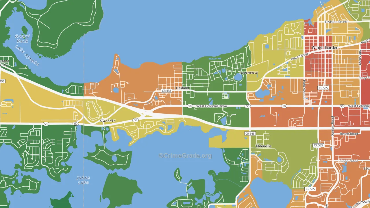 Oakland, FL Map of Drug-Related Crime Rates