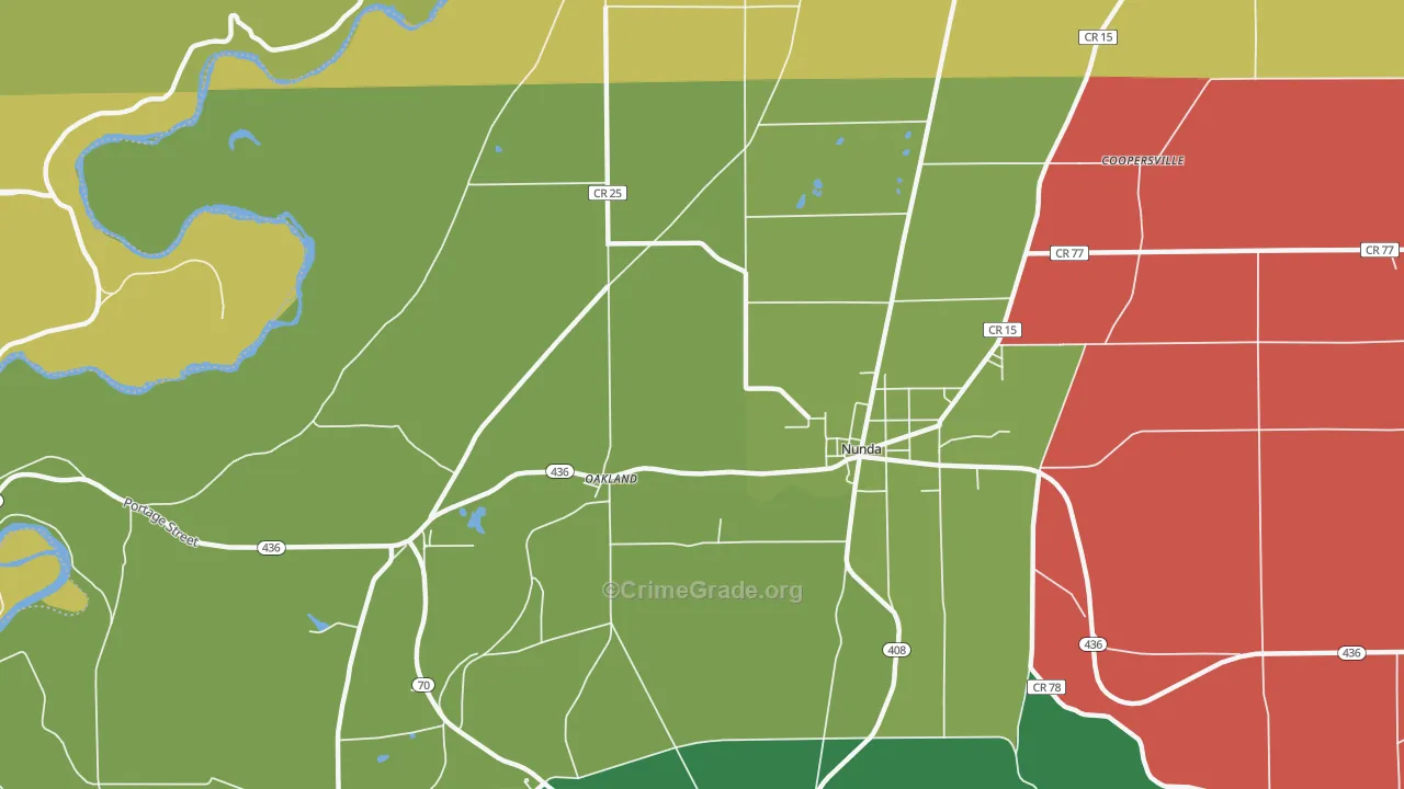 Oakland, NY Map of Drug-Related Crime Rates