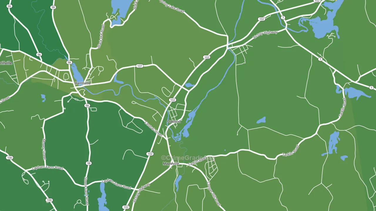Oakland, RI Map of Drug-Related Crime Rates